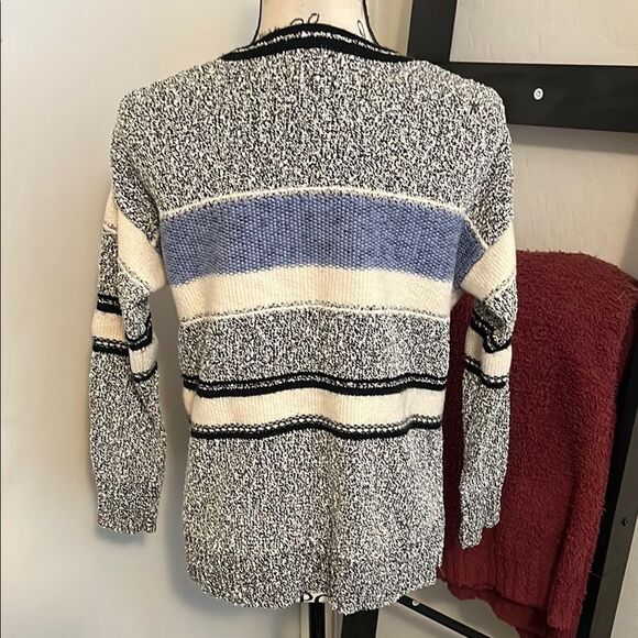 Vince Multicolor Pullover Striped Knit Modern Boho Sweater - Picture 4 of 9